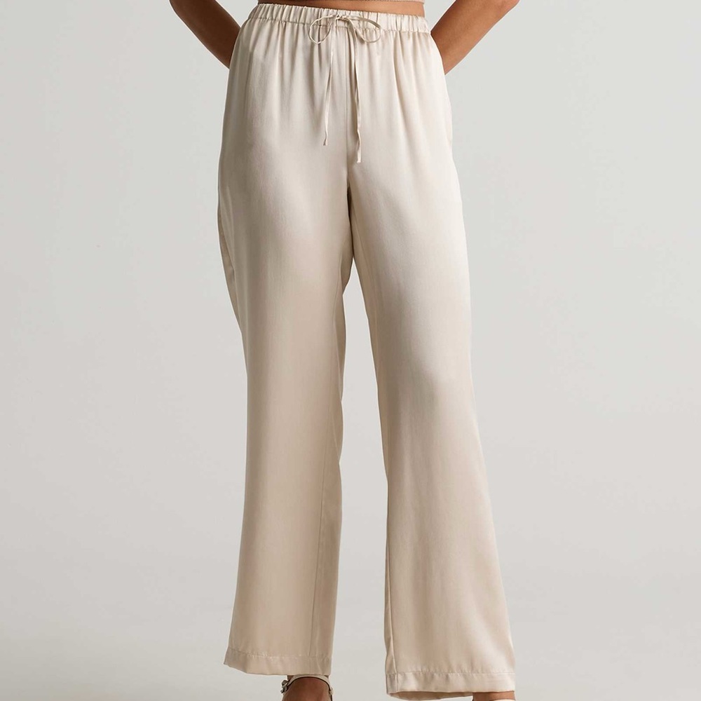 Quince Silk Drawstring Wide Leg Pants